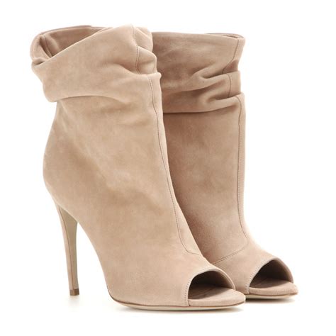 burberry london burlison suede open-toe ankle boots|Open.